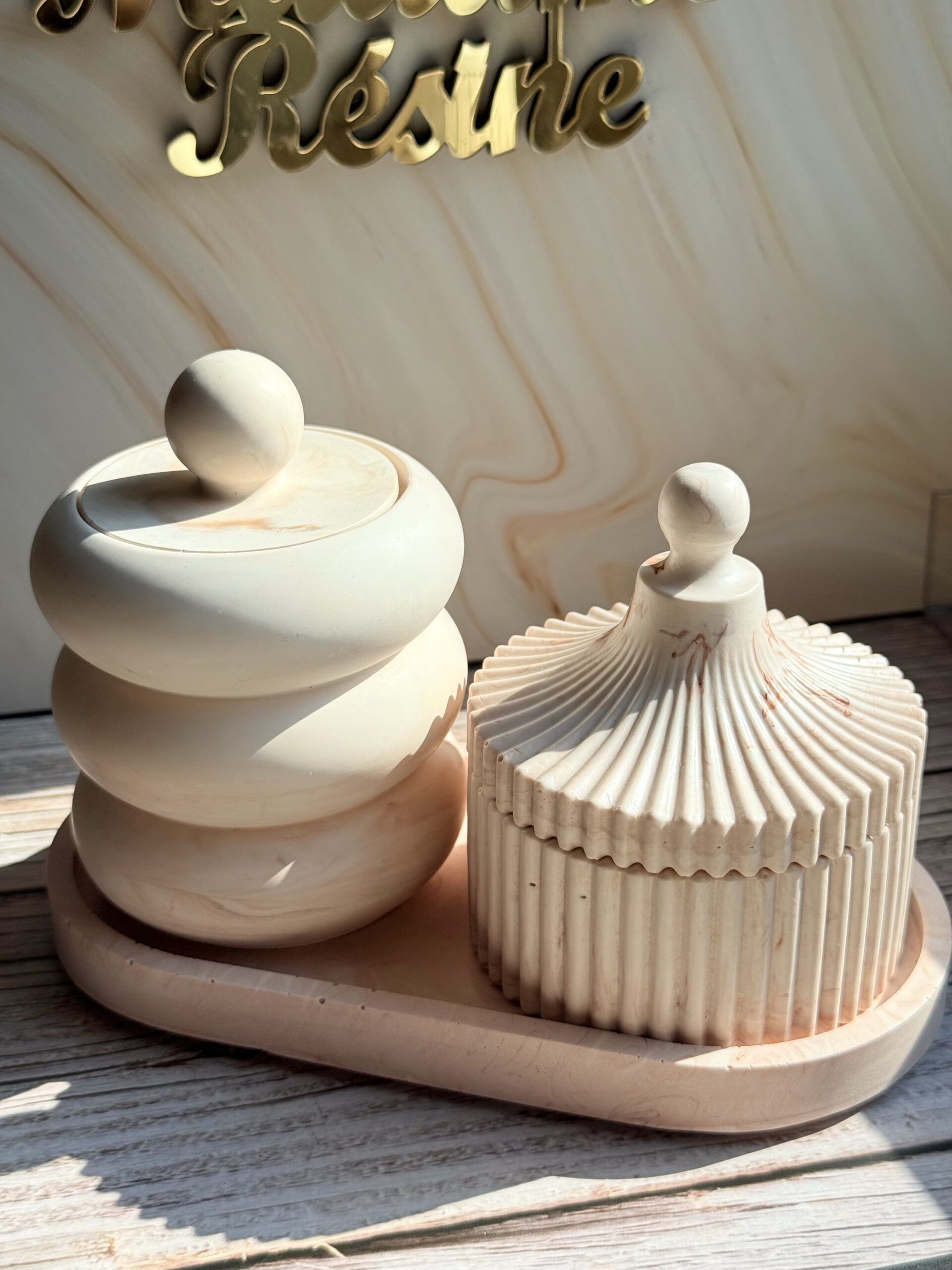 Kit DIY Jesmonite Pour Créer Un Set Salle De Bain En Terrazzo (pot Et Porte-savon) - Inclus Moule, Résine, Pigments, Outils - Idée Cadeau Créative